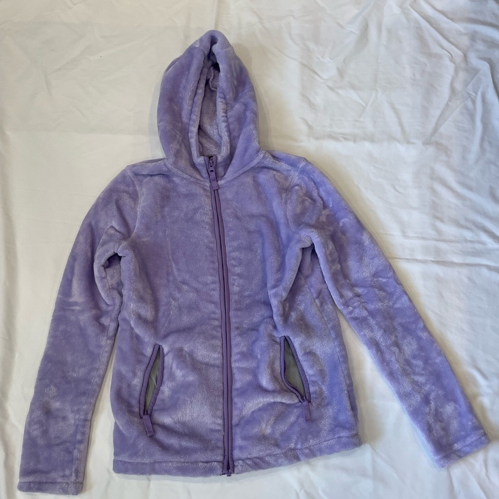 Lands' End Plush Lavender Kids Hoodie